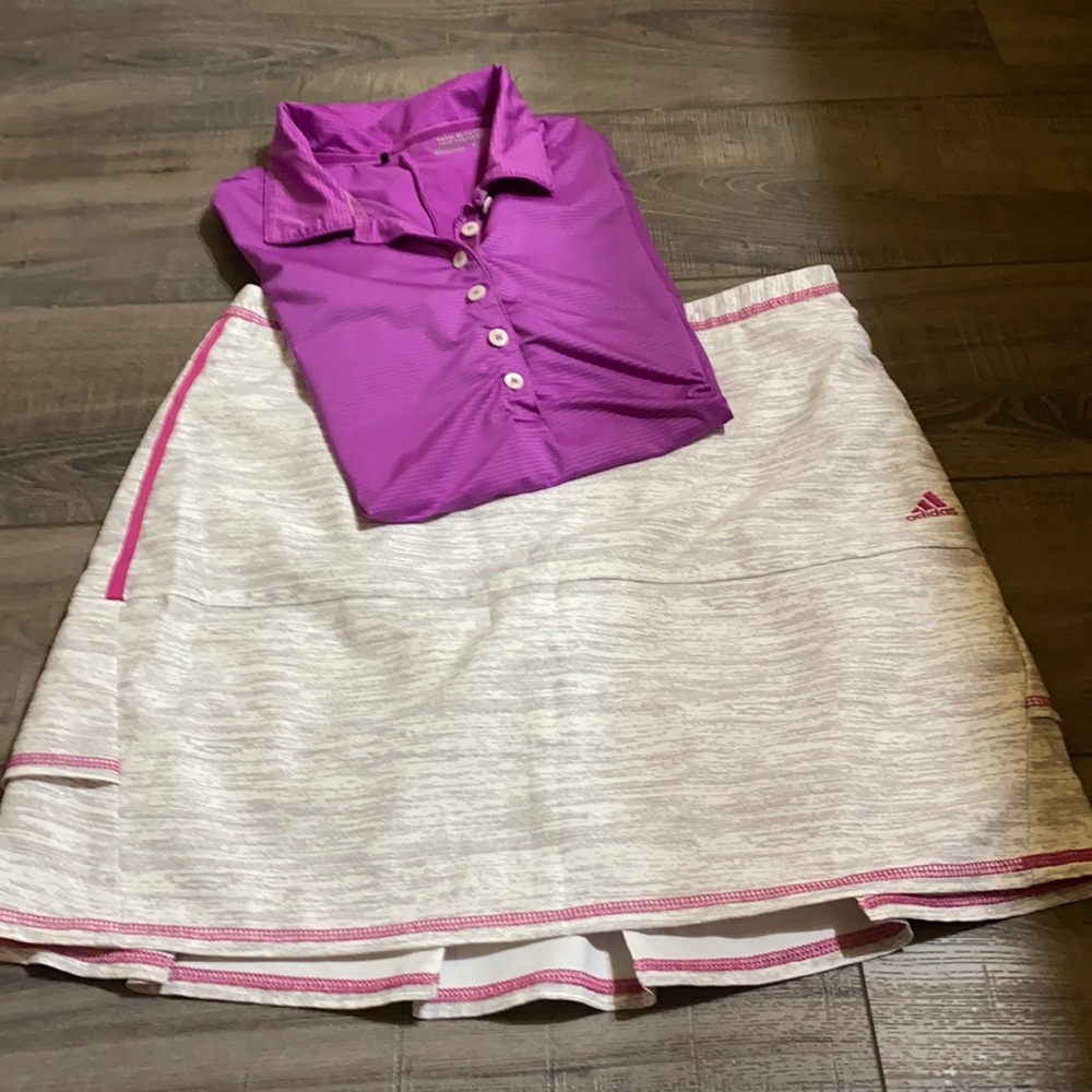 Golf outfit-Nike top, Adidas shirt